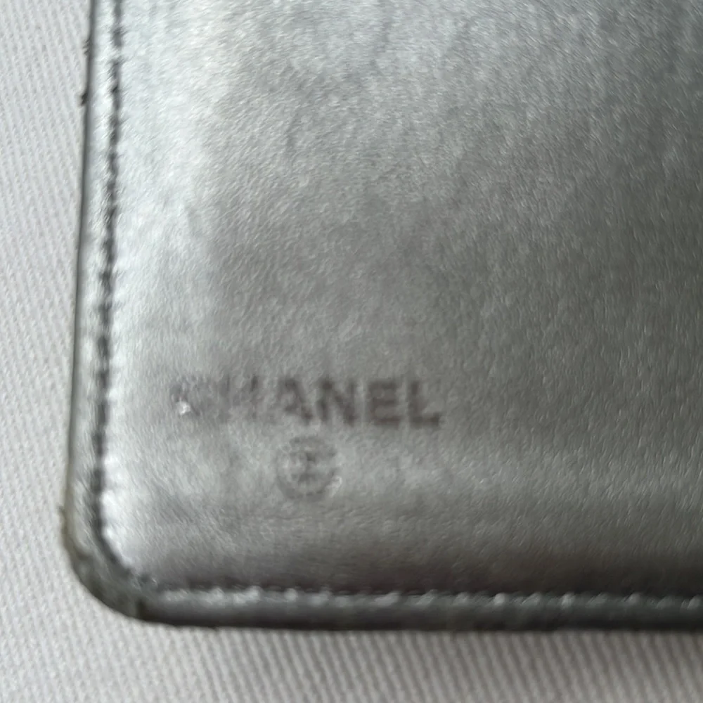 Chanel Silver leather wallet